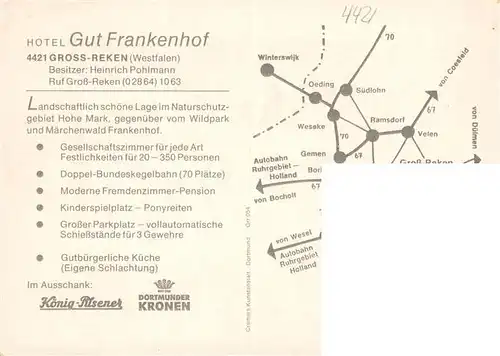 AK / Ansichtskarte 73912248 Gross-Reken Hotel Gut Frankenhof Gastraeume