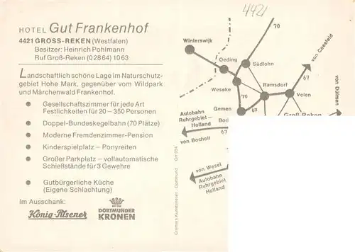 AK / Ansichtskarte  Gross-Reken Hotel Gut Frankenhof Gastraeume