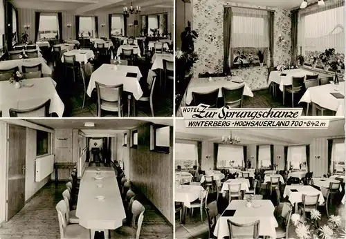 AK / Ansichtskarte 73912258 Winterberg_Hochsauerland Hotel Zur Sprungschanze Gastraeume Kegelbahn
