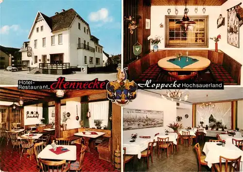 AK / Ansichtskarte  Hoppecke_Brilon Hotel Restaurant Hennecke Gastraeume