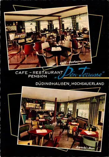 AK / Ansichtskarte  Duedinghausen_Medebach Cafe Restaurant Pon Terrasse Bambi Bar