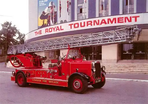 AK / Ansichtskarte  Feuerwehr_Fire-Brigade_Pompiers_Bomberos Leyland Open Turntable Ladder Pump