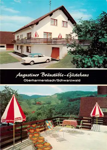 AK / Ansichtskarte  Oberharmersbach Augustiner Braeustueble Gaestehaus Terrasse