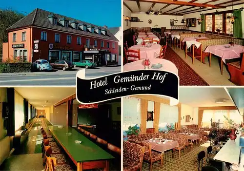 AK / Ansichtskarte 73912379 Gemuend_Eifel Hotel Gemuender Hof Gastraeume Kegelbahn