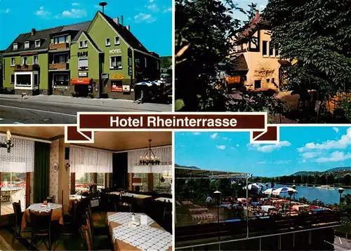 AK / Ansichtskarte 73912385 Rhens Hotel Rheinterrasse Gastraum Terrasse