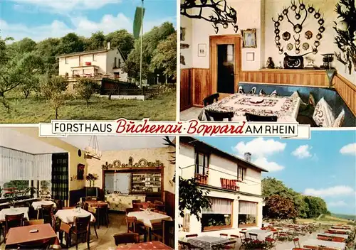 AK / Ansichtskarte 73912387 Boppard_Rhein Forsthaus Buchenau Gastraeume Terrasse