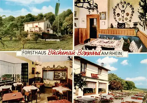 AK / Ansichtskarte  Boppard_Rhein Forsthaus Buchenau Gastraeume Terrasse