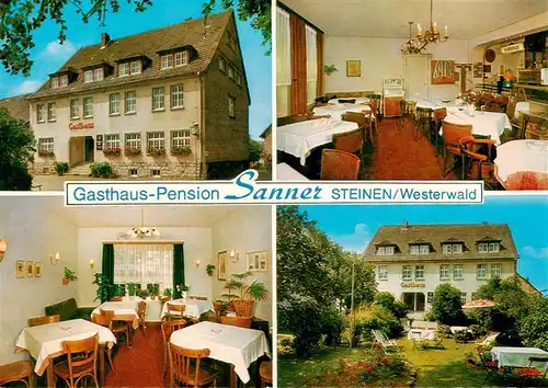 AK / Ansichtskarte  Steinen_Westerwald Gasthaus Pension Sanner Gastraeume Park