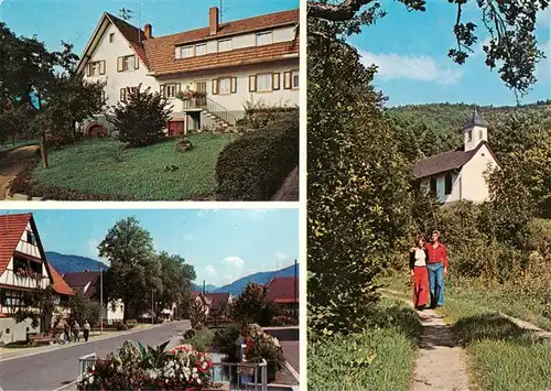 AK / Ansichtskarte 73912398 Ohlsbach Gaestehaus Laible Strassenpartie Kirche