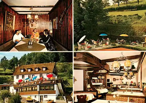 AK / Ansichtskarte  Enzkloesterle ADAC Hotel Gasthaus zum Waldfrieden Gastraeume Freiterrasse