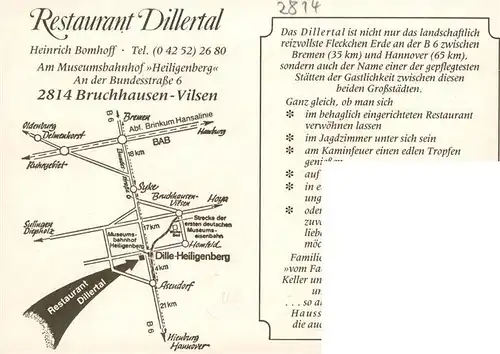 AK / Ansichtskarte  Bruchhausen-Vilsen Restaurant Dillertal Gastraeume