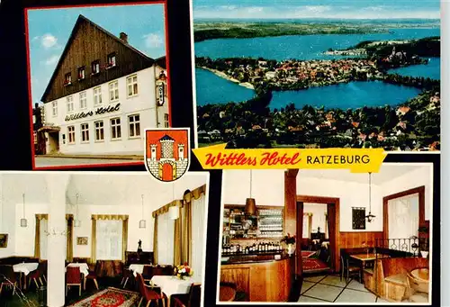 AK / Ansichtskarte  Ratzeburg Wittlers Hotel Gastraeume Fliegeraufnahme