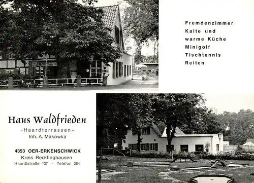 AK / Ansichtskarte 73912511 Oer-Erkenschwick Haus Waldfrieden Haardterrassen Minigolf