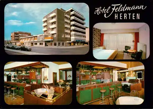 AK / Ansichtskarte 73912512 Herten__Westfalen Hotel Feldmann Gastraeume Bar Zimmer