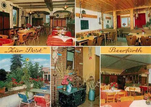 AK / Ansichtskarte  Beerfurth Landgasthof Pension Zur Post Gastraeume Terrasse