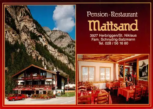 AK / Ansichtskarte  Herbriggen Pension Restaurant Mattsand Gastraum