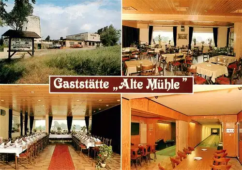 AK / Ansichtskarte  Lippramsdorf Gaststaette Alte Muehle Gastraeume Kegelbahn