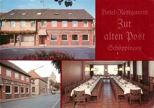 AK / Ansichtskarte 73912626 Schoeppingen Hotel Restaurant Zur alten Post Gastraum Strassenpartie