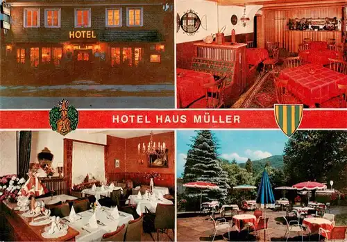 AK / Ansichtskarte 73912635 Bilstein_Sauerland Hotel Haus Mueller Gastraeume Freiterrasse