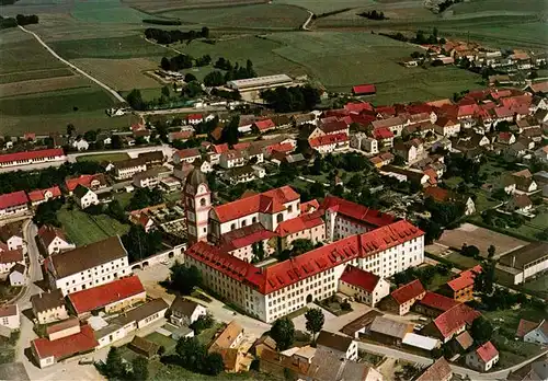 AK / Ansichtskarte  Rohr_Niederbayern Benediktinerabtei Rohr mit Asamkirche Johannes Nepomuk Gymnasium und Schuelerheim Fliegeraufnahme