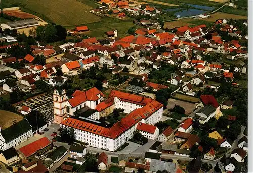 AK / Ansichtskarte 73912648 Rohr_Niederbayern Benediktinerabtei Rohr mit Asamkirche Johannes Nepomuk Gymnasium Fliegeraufnahme