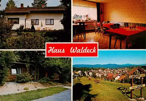 AK / Ansichtskarte  Langdorf_Regen Haus Waldeck Gaststube Panorama