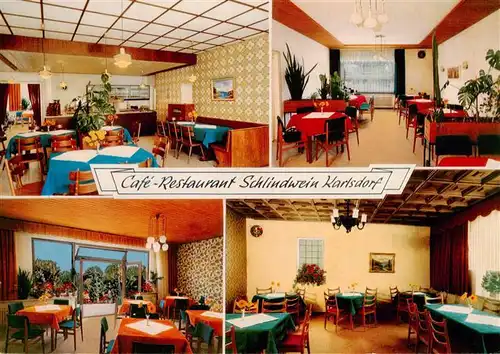 AK / Ansichtskarte 73912690 Karlsdorf_-Neuthard_Bruchsal_Baden Cafe Restaurant Schlindwein Gastraeume