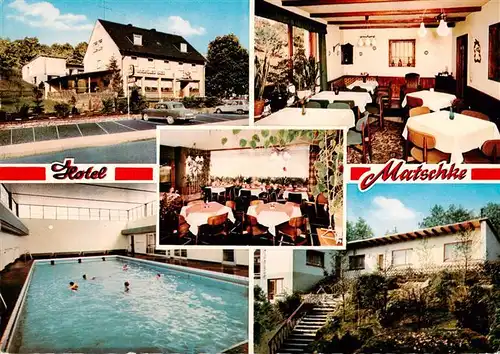 AK / Ansichtskarte 73912702 Morsbach_Sieg Hotel Matschke Gastraeume Hallenbad Treppenaufgang