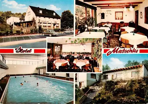 AK / Ansichtskarte  Morsbach_Sieg Hotel Matschke Gastraeume Hallenbad Treppenaufgang