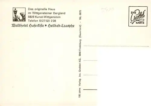 AK / Ansichtskarte  Kunst-Wittgenstein_Bad_Laasphe Waldhotel Haferkiste