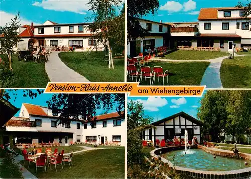 AK / Ansichtskarte 73912743 Bad_Holzhausen_Luebbecke_Preussisch_Oldendorf_NRW Pension Haus Annelie am Wiehengebirge Garten Park Brunnen