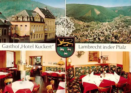 AK / Ansichtskarte  Lambrecht Gasthof Hotel Kuckert Gastraeume Fliegeraufnahme