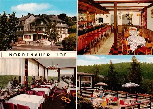 AK / Ansichtskarte  Nordenau_Schmallenberg Hotel Pension Nordenauer Hof Gastraeume Bar Terrasse