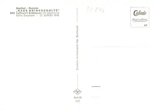 AK / Ansichtskarte  Enkhausen_Meschede Gasthof Pension Haus Brinkschulte