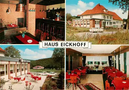 AK / Ansichtskarte 73912796 Kallenhardt_Ruethen Gaststaette und Pension Haus Eickhoff Gastraeume Terrasse