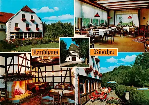 AK / Ansichtskarte 73912807 Bad_Holzhausen_Luebbecke_Preussisch_Oldendorf_NRW Landhaus Roescher Gastraeume Kaminzimmer Terrasse