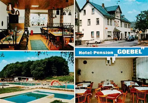 AK / Ansichtskarte 73912825 Unnau_Westerwald Hotel Pension Goebel Gastraeume Schwimmbad