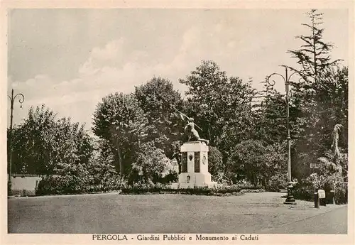 AK / Ansichtskarte 73912842 Pergola_Pesaro_Marche_IT Giardini Pubblici e Monumento ai Caduti