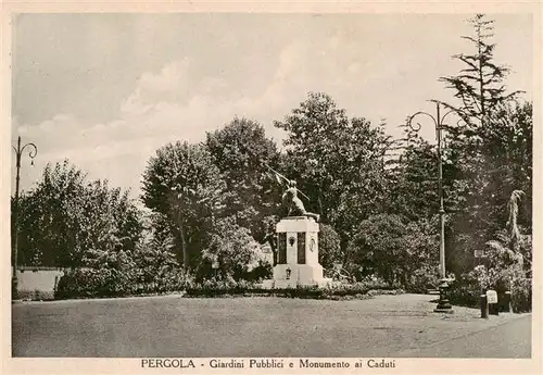 AK / Ansichtskarte  Pergola_Pesaro_Marche_IT Giardini Pubblici e Monumento ai Caduti