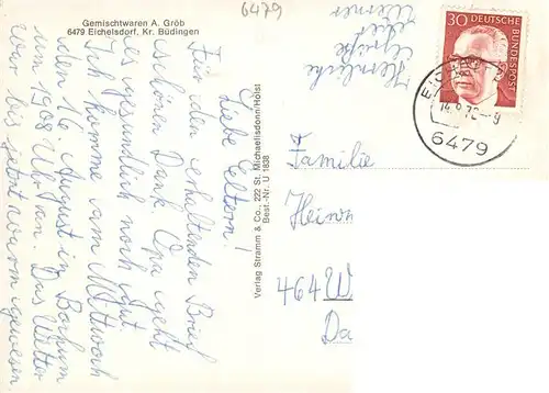 AK / Ansichtskarte  Eichelsdorf_Vogelsberg_Hessen Kirche Ortspartie Gedenkstaette