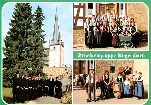 AK / Ansichtskarte 73912853 Wartenberg_Hessen Trachten und Volkstanzgruppe Angersbach Kirche