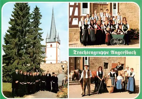 AK / Ansichtskarte  Wartenberg_Hessen Trachten und Volkstanzgruppe Angersbach Kirche