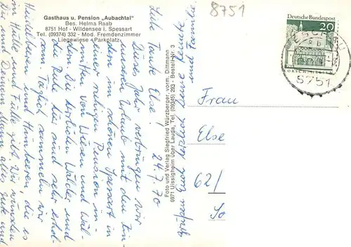 AK / Ansichtskarte  Wildensee_Unterfranken_Spessart_Eschau Gasthaus Pension Aubachtal Panorama