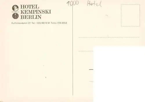 AK / Ansichtskarte  Berlin Hotel Kempinski