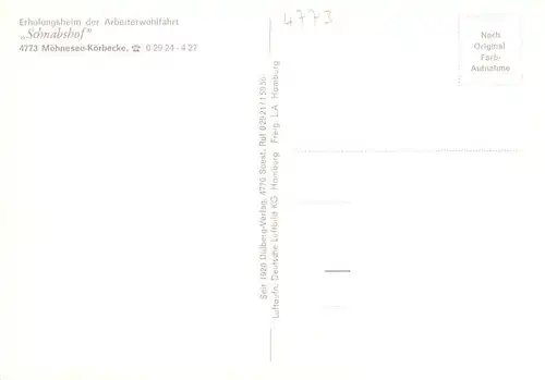 AK / Ansichtskarte  Koerbecke_Moehnesee Erholungsheim der AWO Schnabshof 