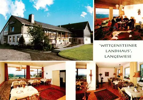 AK / Ansichtskarte  Langewiese_Winterberg Hotel Pension Wittgensteiner Landhaus Gastraeume