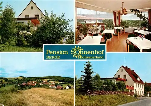 AK / Ansichtskarte 73912920 Medebach Pension Sonnenhof Berge Gastraum Panorama