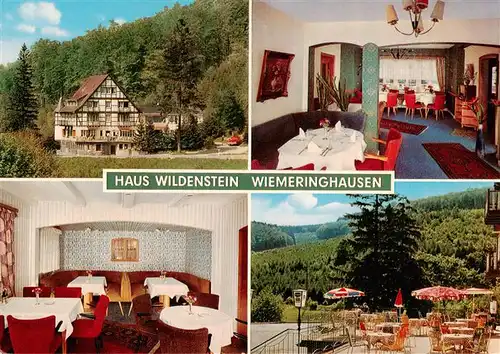 AK / Ansichtskarte  Wiemeringhausen Hotel Restaurant Haus Wildenstein Gastraeume Freiterrasse