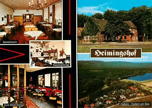 AK / Ansichtskarte 73912940 Hullern_Haltern_See Heimingshof Speiseraum Kaminzimmer Zum Stuebchen 