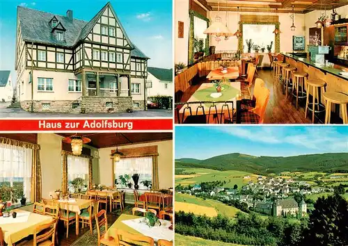 AK / Ansichtskarte  Oberhundem Hotel Restaurant Haus zur Adolfsburg Gastraeume Bar Panorama